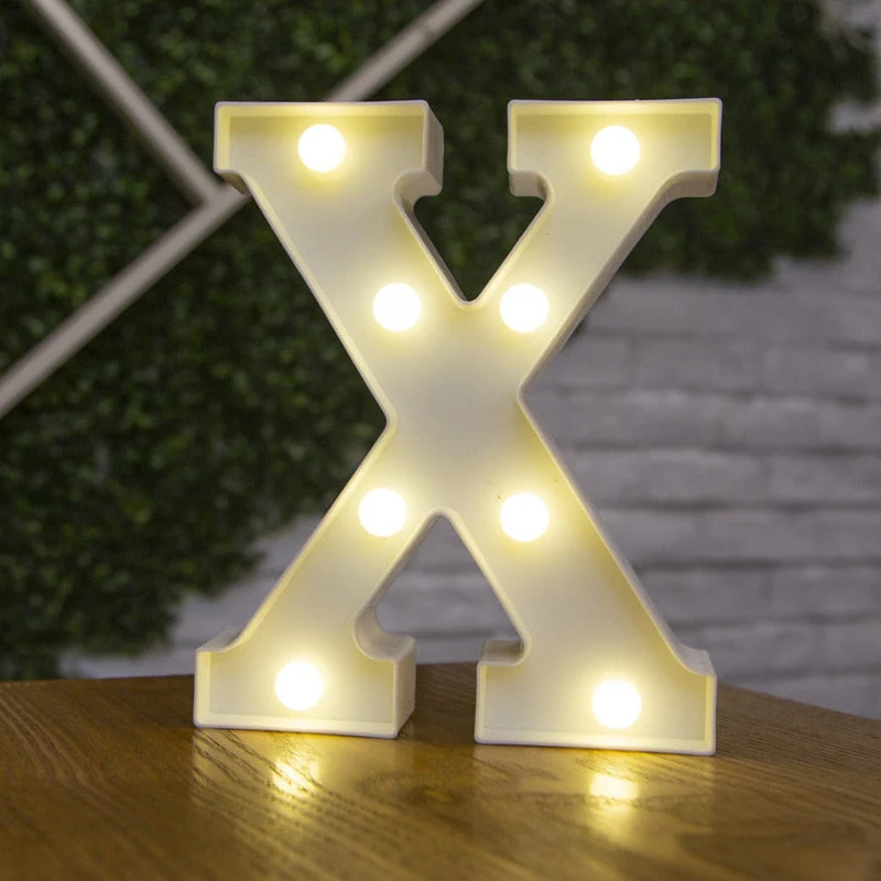 HULIANFU Luxury Alphabet Letter LED Lights Luminous Number Lamp  Battery Night Light for Home Wedding Birthday Christmas Party Decoration - Deanwangkt