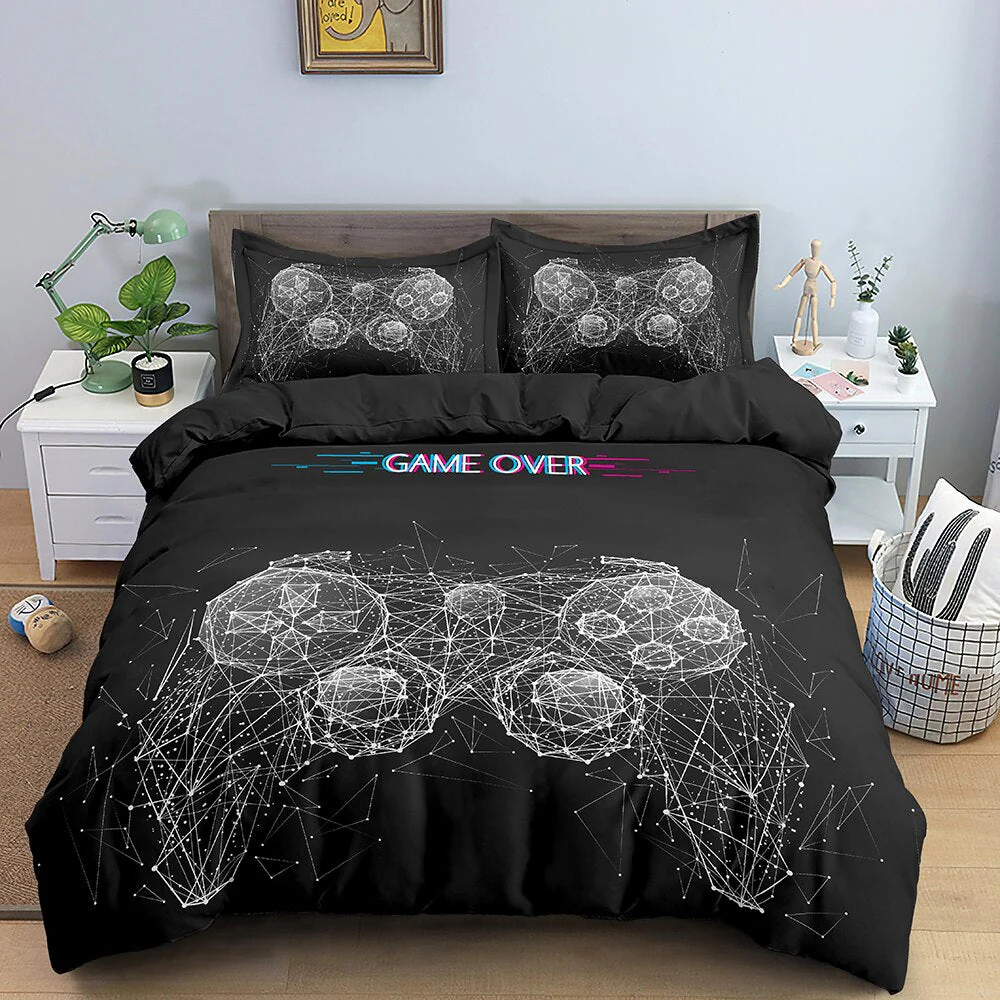 HULIANFU 3D Printed Bedding Set Unisex Adults Teens Game Queen King Single Duvet Cover With Pillowcase Bedclothes - Deanwangkt
