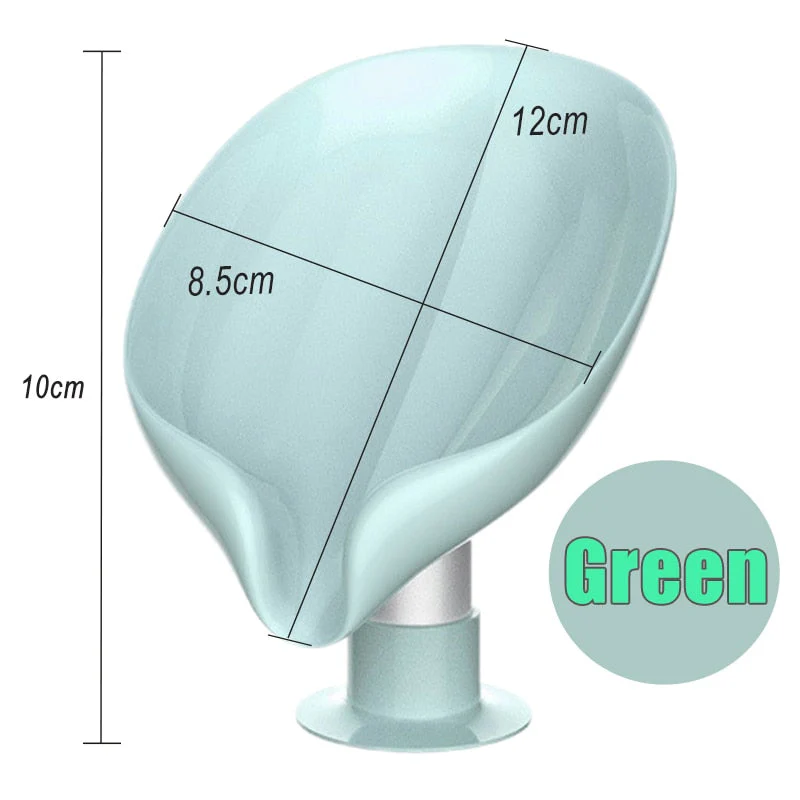 HULIANFU Leaf Shape Soap Box Drain Soap Holder Bathroom Accessories Suction Cup Soap Dish Tray Soap Dish for Bathroom Soap Container - Deanwangkt
