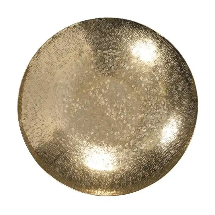 Gold Aluminum Tray & Wall Art with Chisel Texture - Small