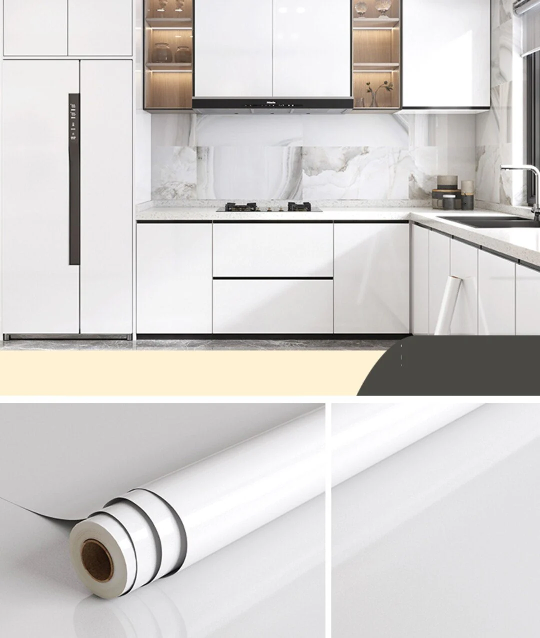 HULIANFU 2026  Kitchen Oil-proof Transparent Film Thick Self Adhesive Waterproof Countertop Furniture Marble Wallpaper Bathroom Decor Stickers - Deanwangkt