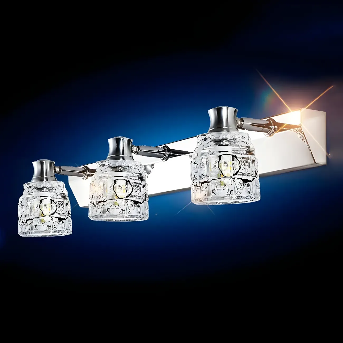 Modern Chrome Crystal Bathroom Vanity Light