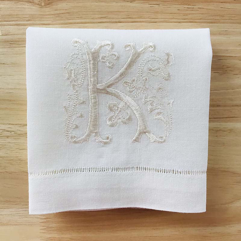 HULIANFU Letters Embroidery  Table Napkin  White Wedding Party Holiday  Decorative  Towel  Rectangular  Hand Towels - Deanwangkt