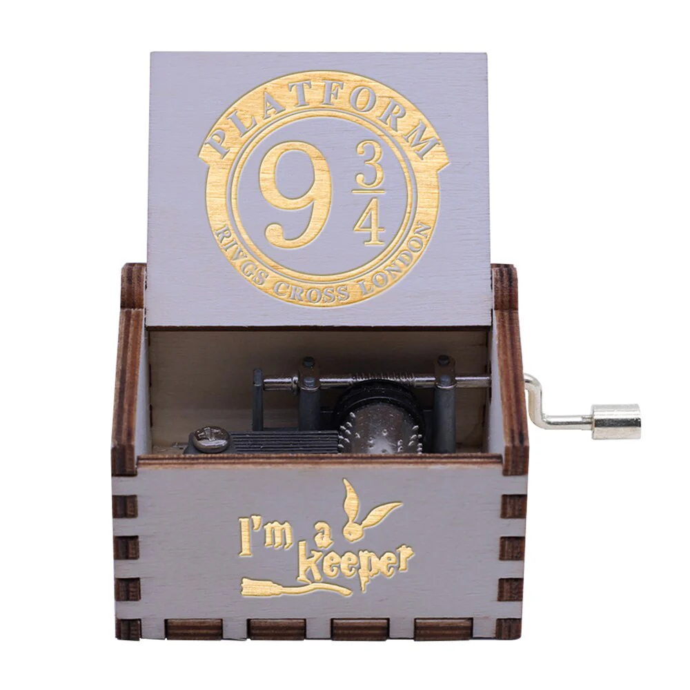 HULIANFU  Wooden Hand Crank Music Box Magic School Game Jurassic Park Godfather Children  Holiday Gift Christmas New Year Gift - Deanwangkt