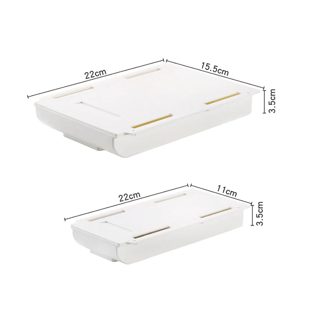 HULIANFU Self Stick Pencil Tray Desk Table Storage Drawer Organizer Box Under Desk Stand Self-adhesive under-drawer storage box - Deanwangkt