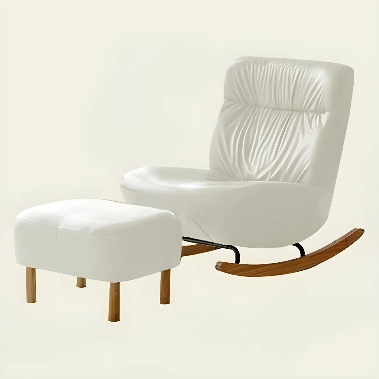 Faux Leather Upholstered Rocking Chair with Optional Ottoman