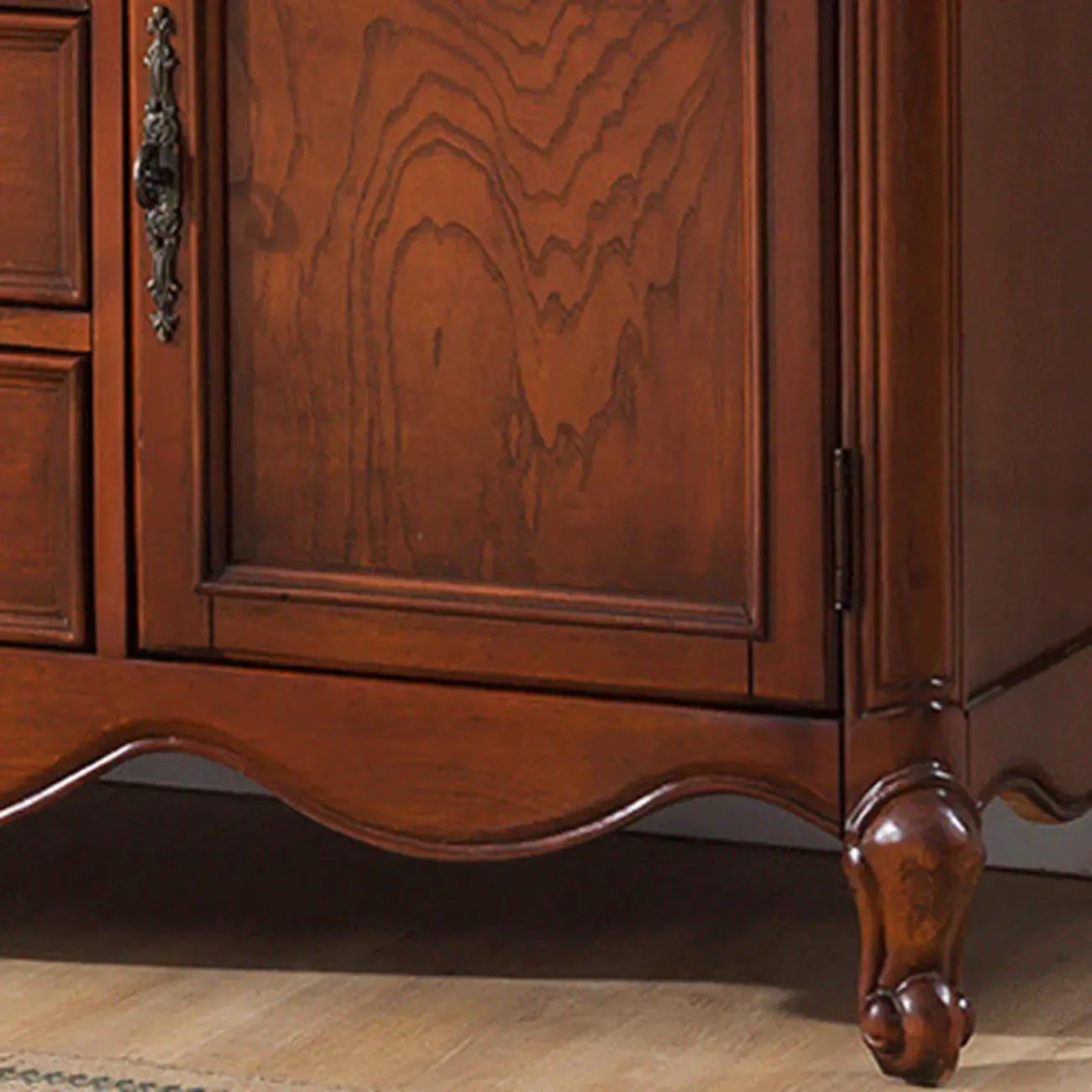 Modern Brown Wood Buffet with Adjustable Shelves