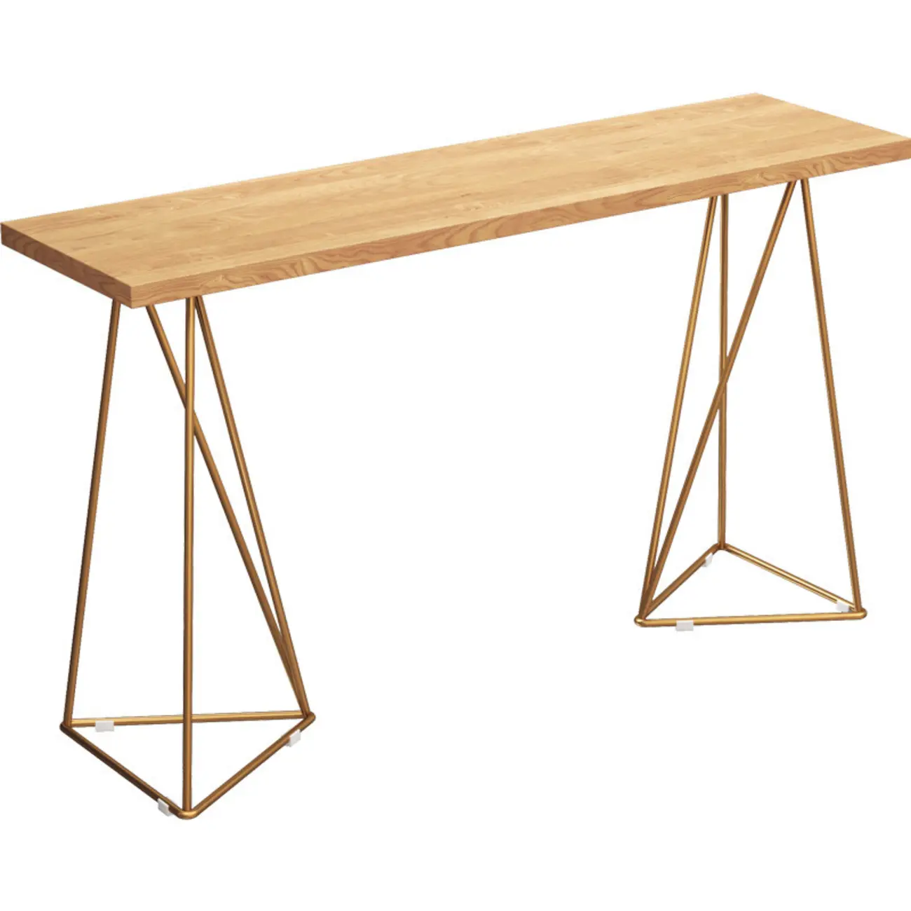 Glam Natural Wooden Golden Pedestal Modern Bar Tables