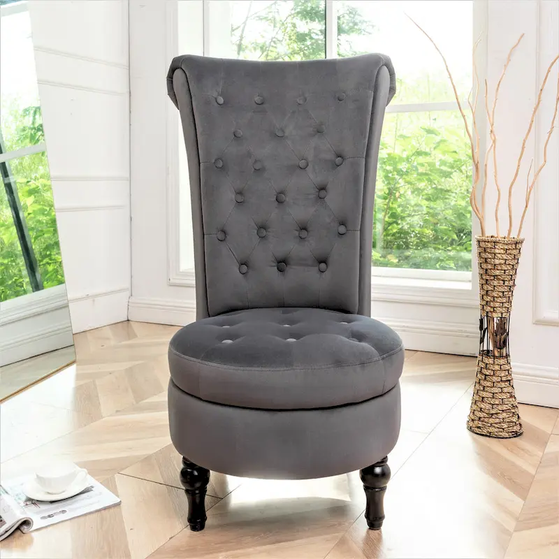 Gosser 20 Wide Velvet High Back Vanity Chair