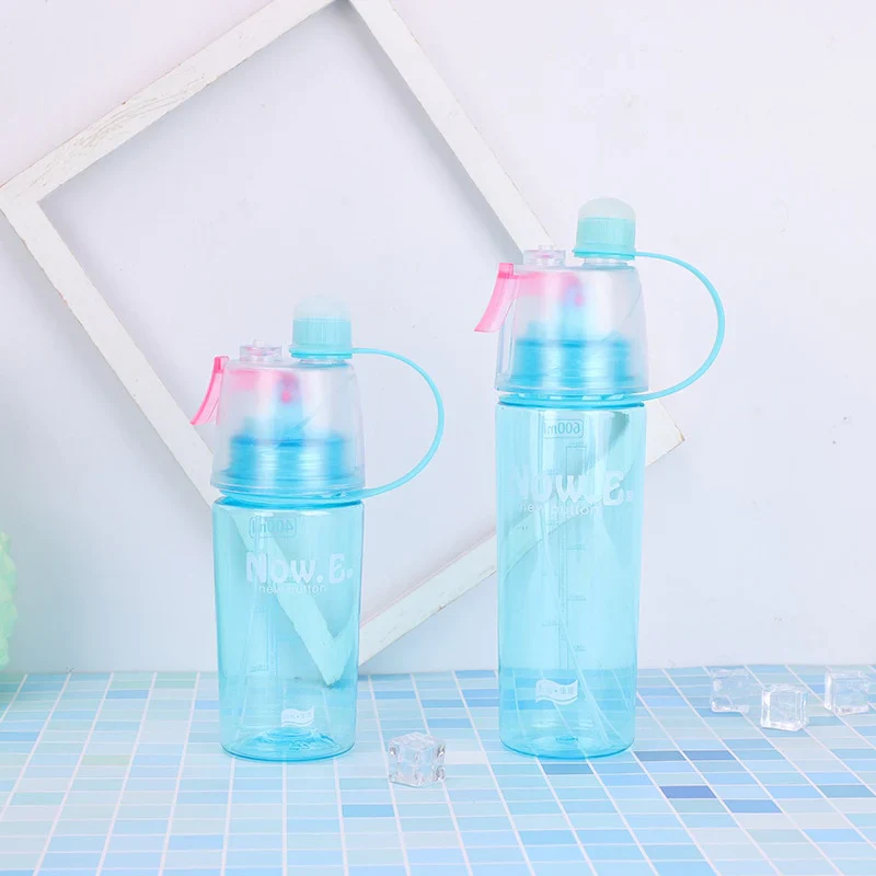 HULIANFU New 400/600Ml 3 Color Solid Plastic Spray Cool Summer Sport Water Bottle Portable Climbing Outdoor Bike Shaker My Water Bottles - Deanwangkt