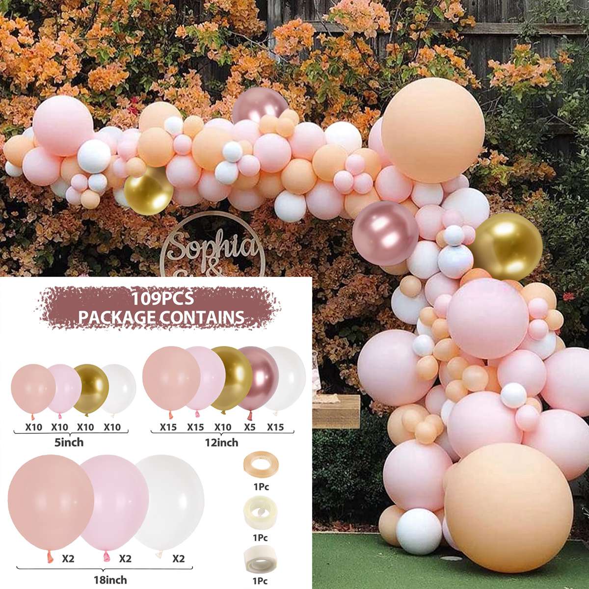 HULIANFU Macaron Pink Balloon Garland Arch Kit Wedding Birthday Party Decoration Kids Globos Rose Gold Confetti Latex Ballon Baby Shower - Deanwangkt