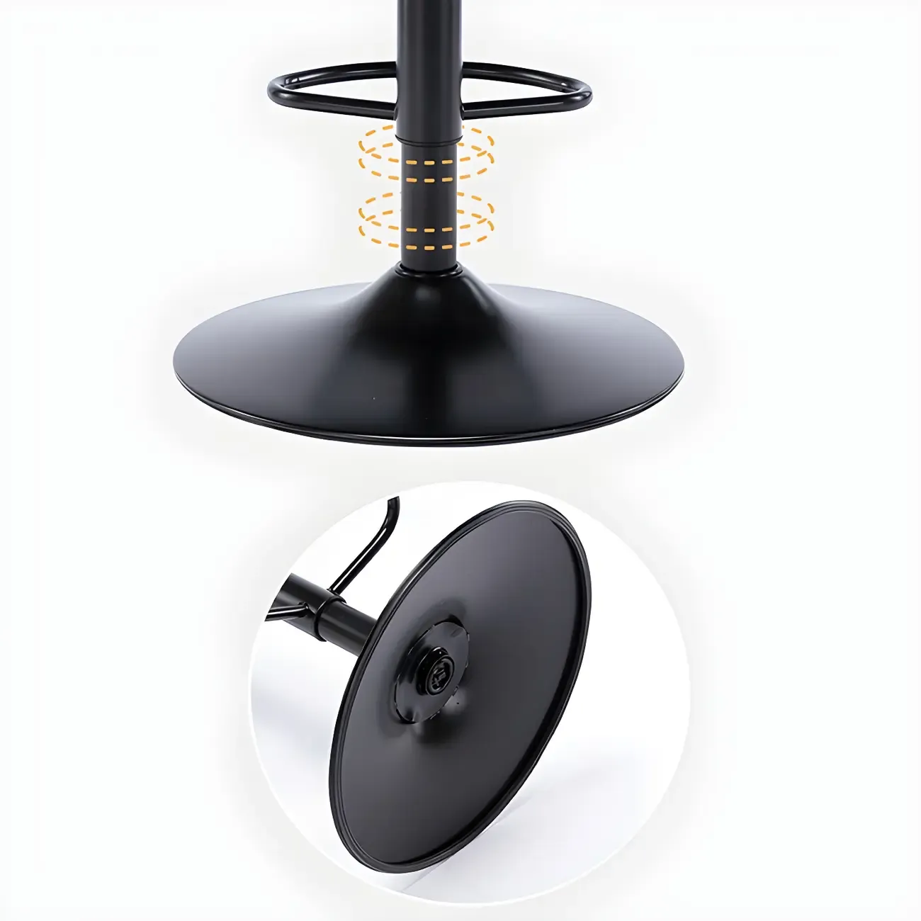 Modern Leather Armrests Swivel Adjustable Bar Stool