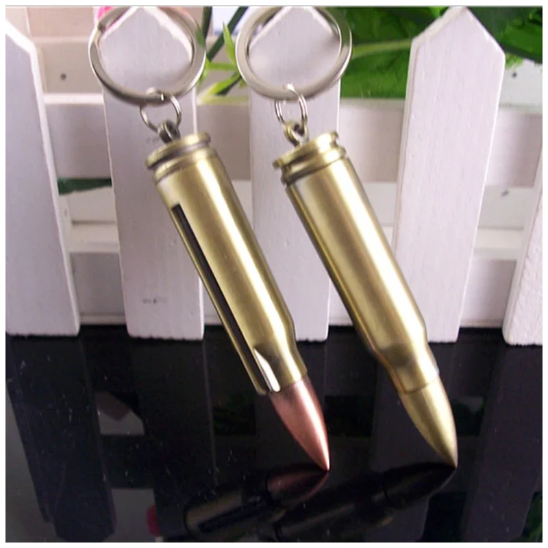 HULIANFU Novel Mini Bullet Shaped Waterproof matches Cigarette Lighters Metal Torch Flame Lighter Gadget Smoker Man Gift Key Accessories - Deanwangkt