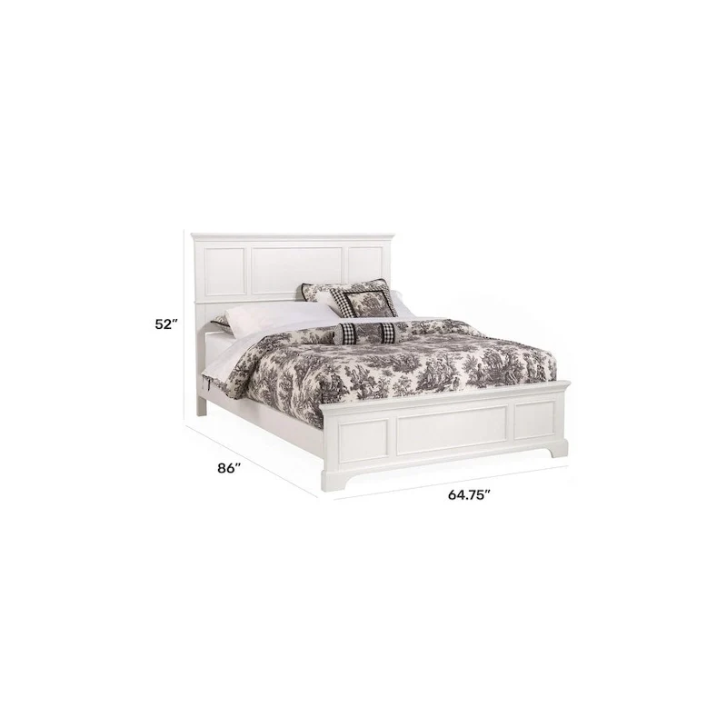 Homestyles Naples Off-White Wood Queen Bed