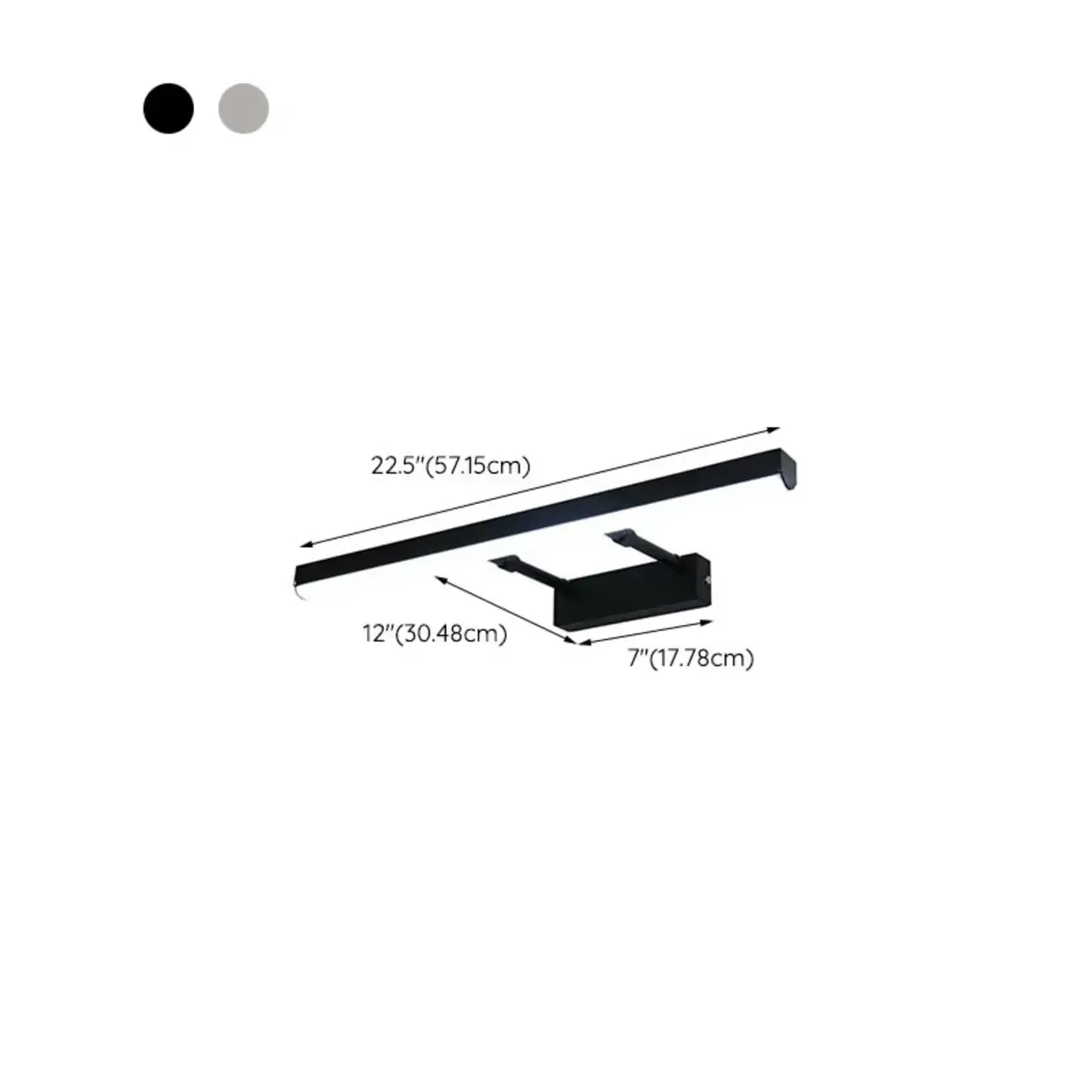 Modern Black LED Bathroom Vanity Light  with Integrated LED