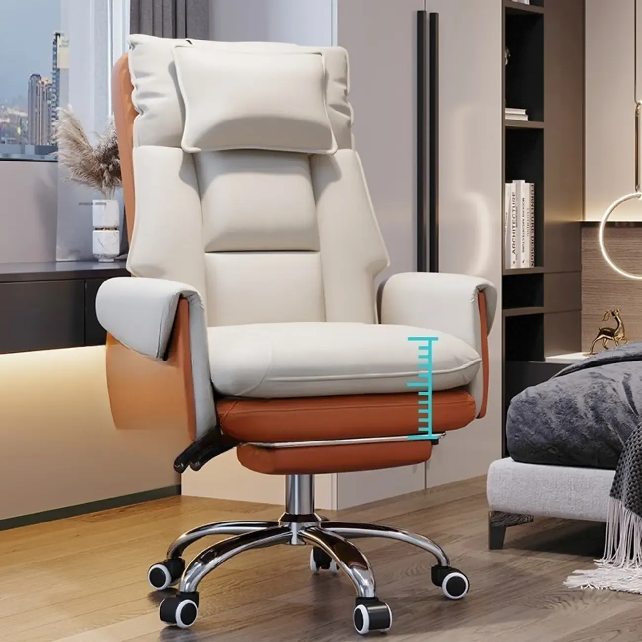 Modern High Back Ergonomic Leather Swivel Executive Office Chair