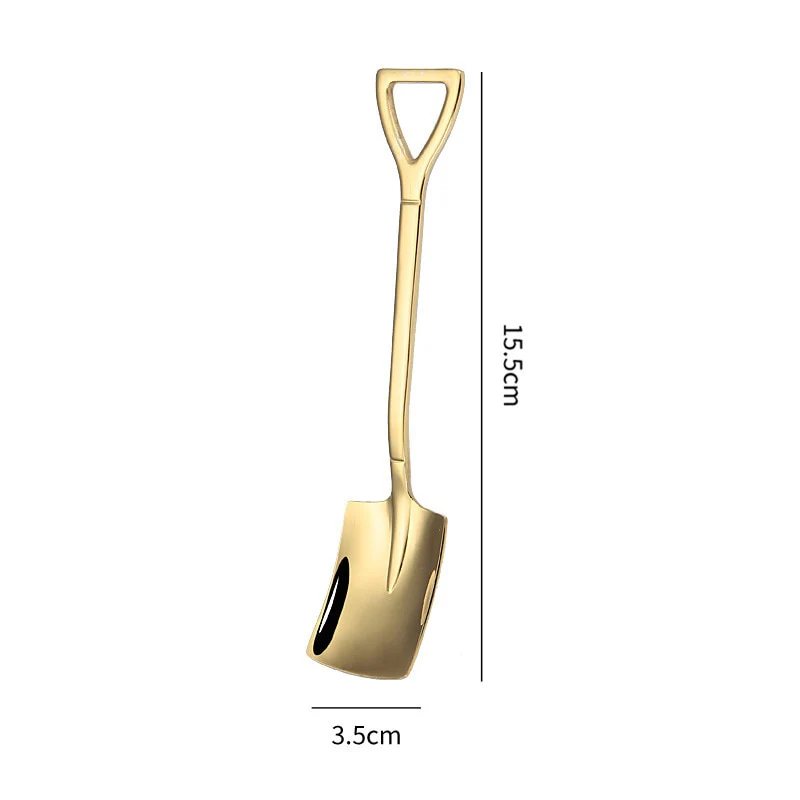 HULIANFU Shovel Spoon Stainless Steel Teaspoon For Coffee Spoon Fruit Ice Cream Dessert Scoop Kitchen Accessories Wedding Christmas Gift - Deanwangkt