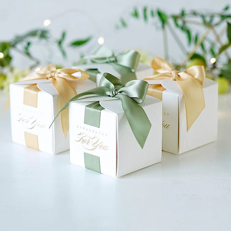 HULIANFU Wedding Favors Gift Box Souvenirs Gift Box With Ribbon Candy Boxes For Christening Baby Shower Birthday Event Party Supplies - Deanwangkt