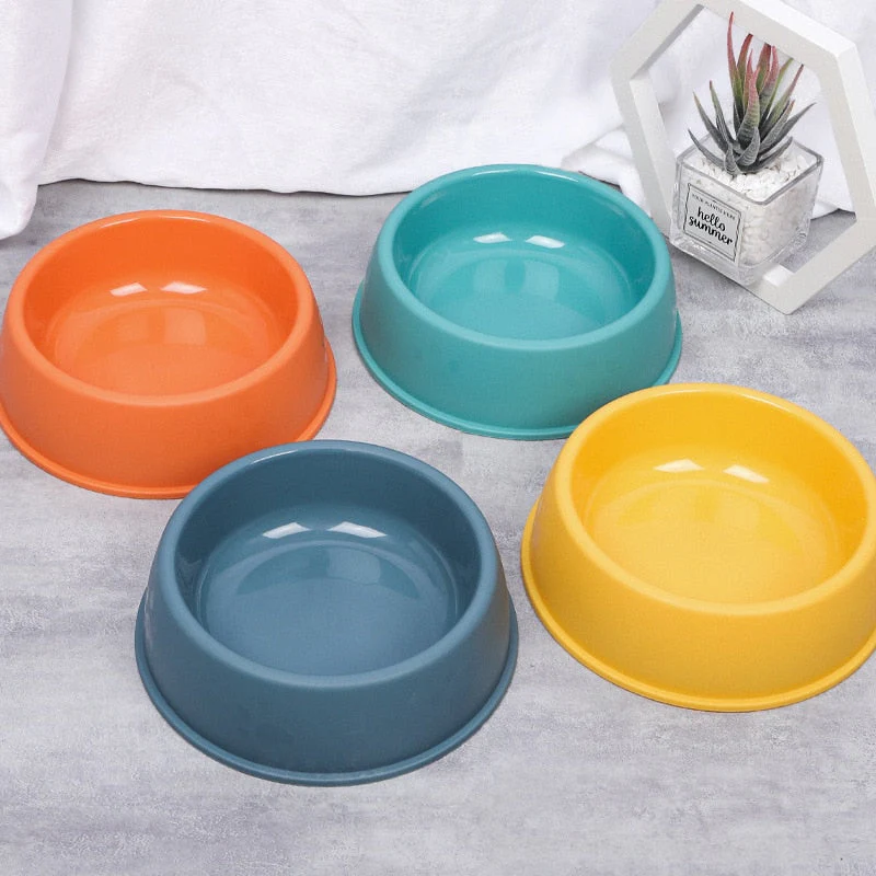 HULIANFU Pet Single Bowl PP Frosted Footprint Puppy Drinker Feeder Cat&Dog Food Bowls Lightweight Non-slip Feeding Dish Pets Accessories - Deanwangkt