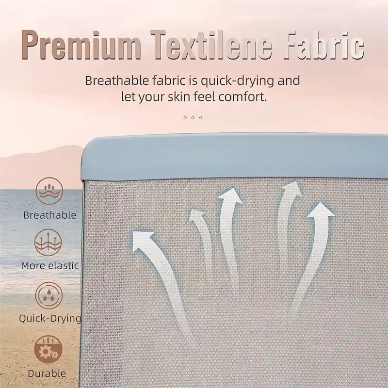 3 Pieces Aluminum Adjustable Pool Lounge Chairs