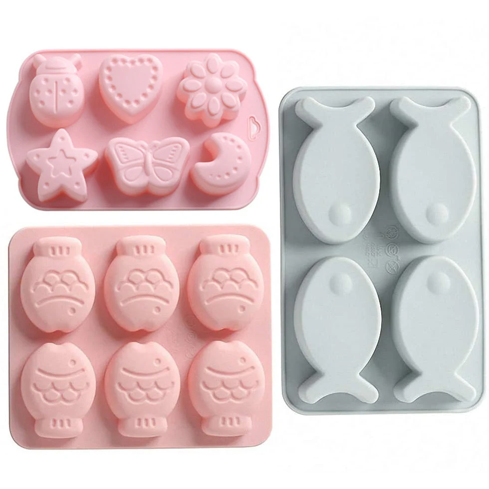 HULIANFU Silicone Molds for Soap Handmade Soap Mould Diy Round Cute Animal Fish Shape Making Soaps Candle Chocolate - Deanwangkt