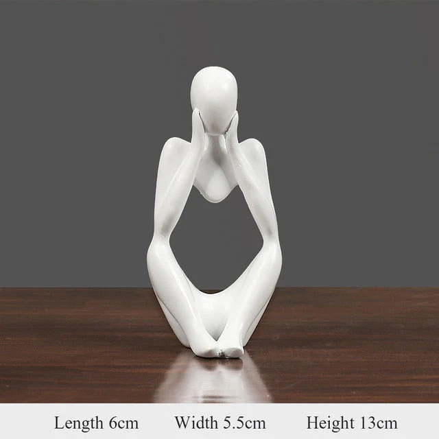 HULIANFU Thinker Statue Abstract Figure Sculpture Mini Character Statue Ornaments For Home Desktop Furnishings Home Decor Birthday Gift - Deanwangkt