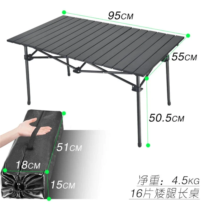 HULIANFU New Outdoor Folding Table Chair Camping Aluminium Alloy BBQ Picnic Table Waterproof Durable Folding Table Desk - Deanwangkt