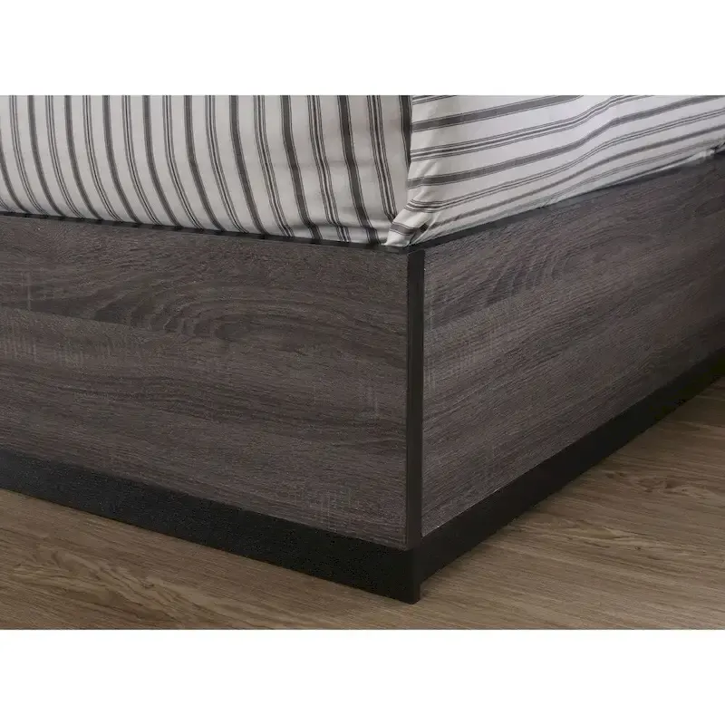 Rothwell Grey Wood Bed with Bookcase Headboard