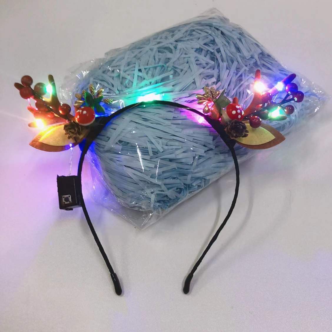 HULIANFU 2026  Luminous Elk Antler Headband Christmas Concert Forest Branch Deer Ear Headgear Hair Accessories Scenic Stage Show Photo Props - Deanwangkt