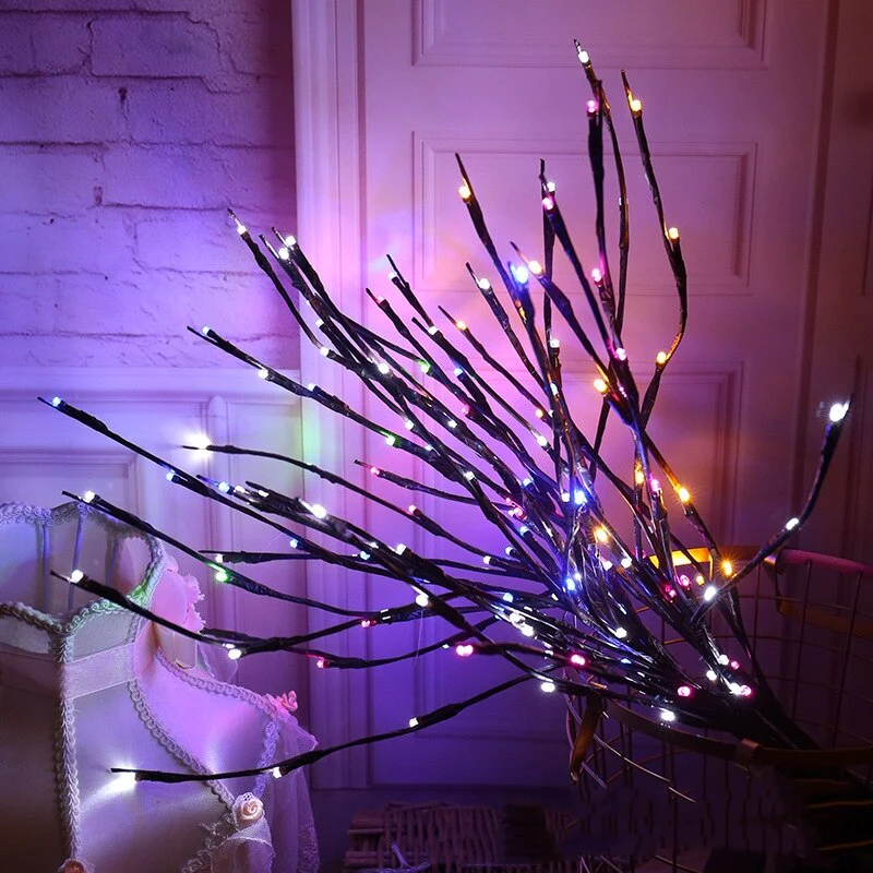 HULIANFU The Light Garden Floral LED Willow Branch Lamp Battery-Operated 20 Bulbs For Home Christmas Party Garden Decoration - Deanwangkt