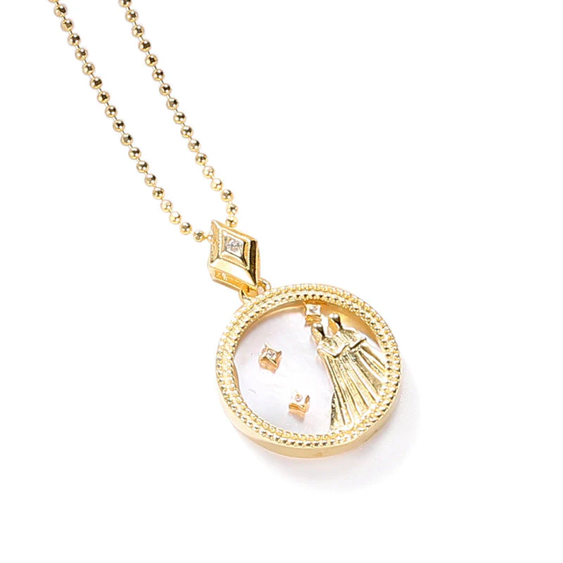 hulianfu Fashion Solid Zodiac Necklace - Deanwangkt