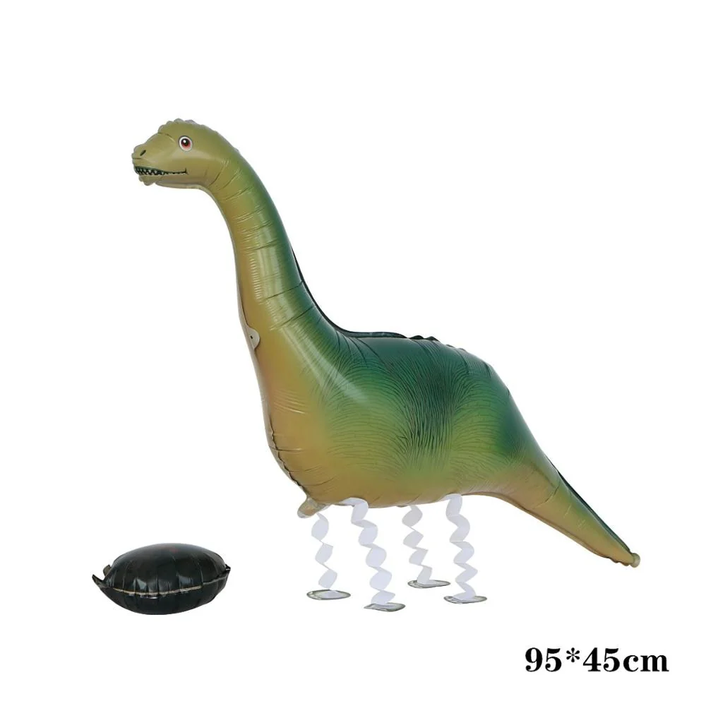 HULIANFU Large 4D Walking Dinosaur Foil Balloons Jungle Animal Boys Birthday Party Decors Jurassic  Standind Dragon Kids Toys Air Globos - Deanwangkt