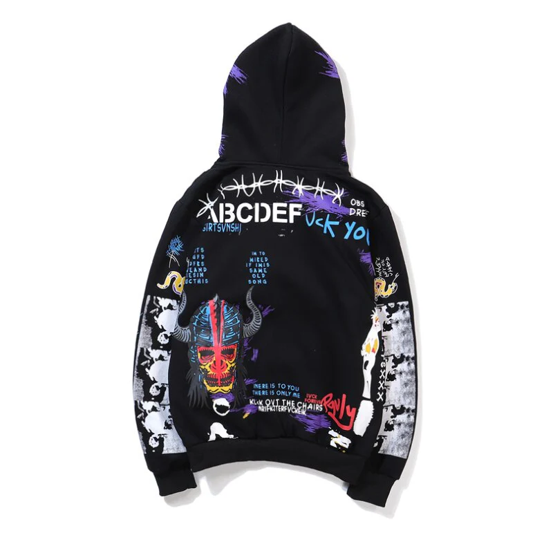 Mens Hip Hop Hoodies Letter Printed Hooded Sweatshirt Women Streetwear Casual Fashion Tide Loose Hoodie Pullovers Vintage - Deanwangkt