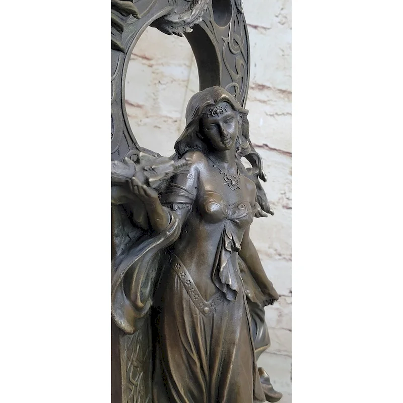 Winged Serpent Imitative Snake Dragon Fantasy Gargoyle Monster Bronze Statue Sculpture Art