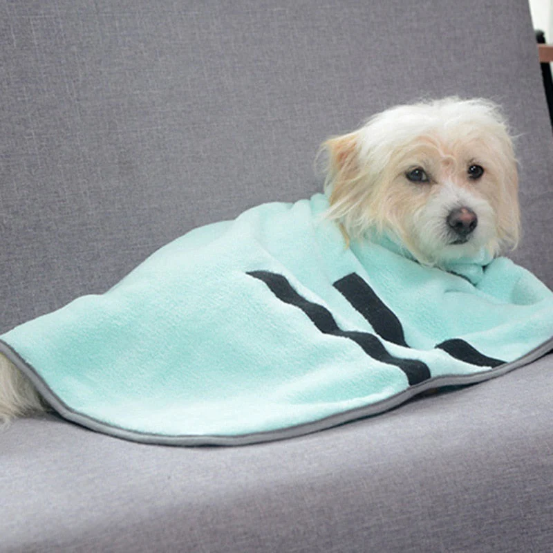 HULIANFU Wearable Dog Bathrobe Towels Super Absorbent Dog Bath Towel Coral Fleece Drying Robes Moisture Absorbing For Dog And Cat - Deanwangkt