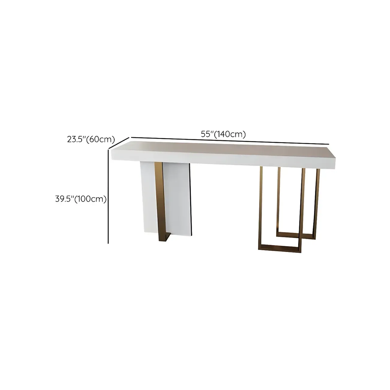 Glam White Faux Marble Gold Legs Bar Tables