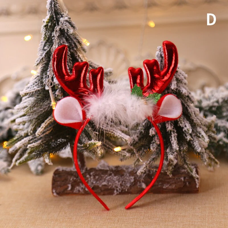 HULIANFU 2026  Christmas Headbands Santa Tree Elk Antlers Headband Kids Adult Headwear Reindeer Ornaments Christmas Decor Party Cosplay Gifts - Deanwangkt