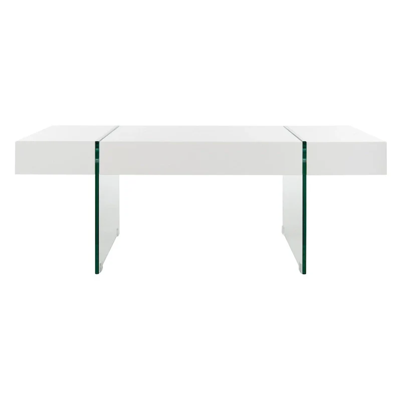 SAFAVIEH Pluma Glass Leg Rectangular Coffee Table - 43.3 W x 23.6 L x 15.7 H - 43Wx24Dx16H