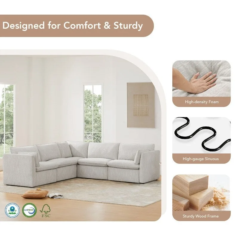 Cypress U-shape Sectional Couches Modular Sofa with Ottoman