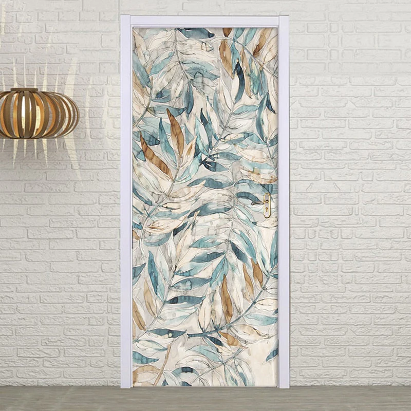 HULIANFU 2026  PVC Self-Adhesive Waterproof Door Sticker Modern 3D Abstract Line Mural Wallpaper Living Room Study Home Decor Art Door Poster - Deanwangkt