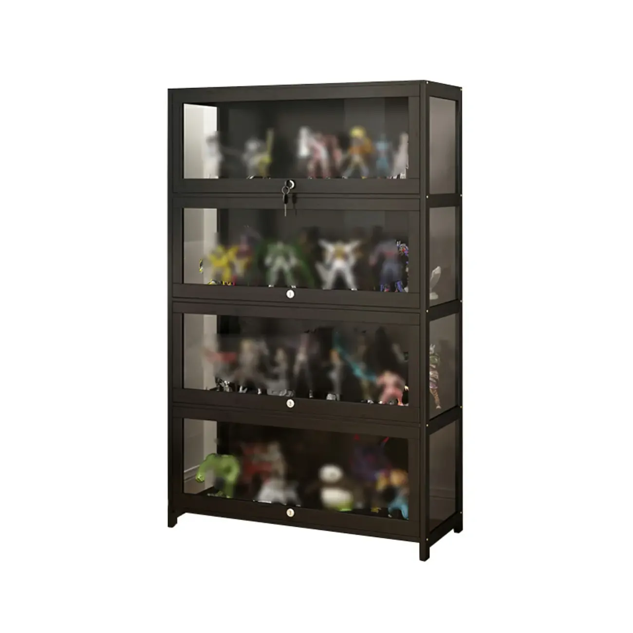 Living Room Modern Black Glass Figurine Display Cabinet