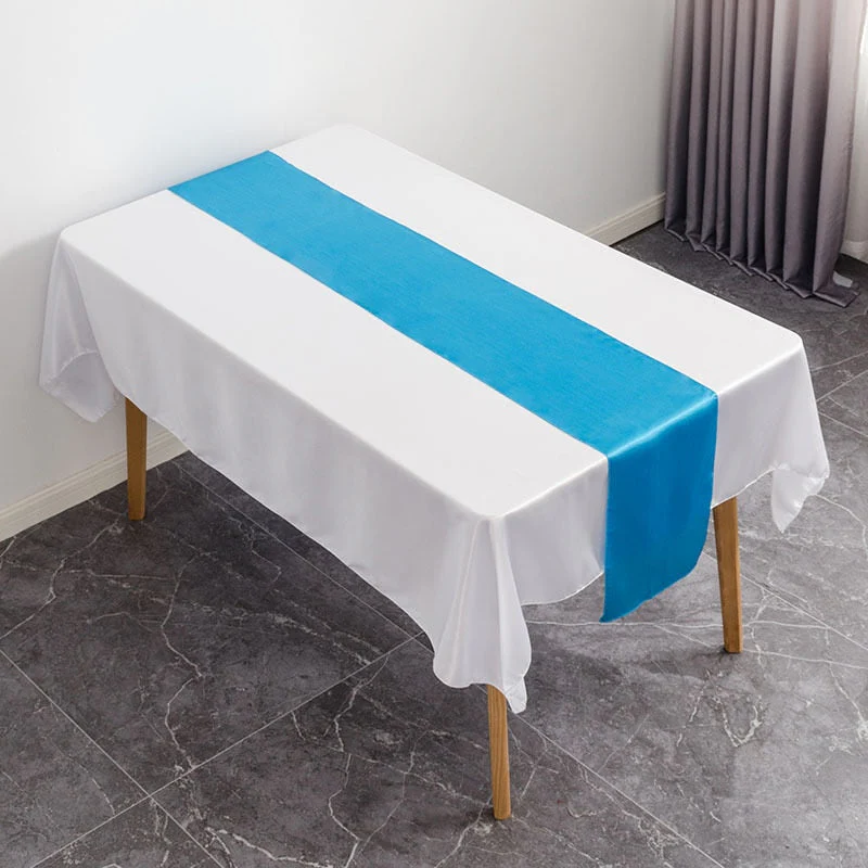 HULIANFU Table Runner Satin Shiny Colour Wedding Decoration Hotel Birthday Party Show Banquet Table Runner - Deanwangkt