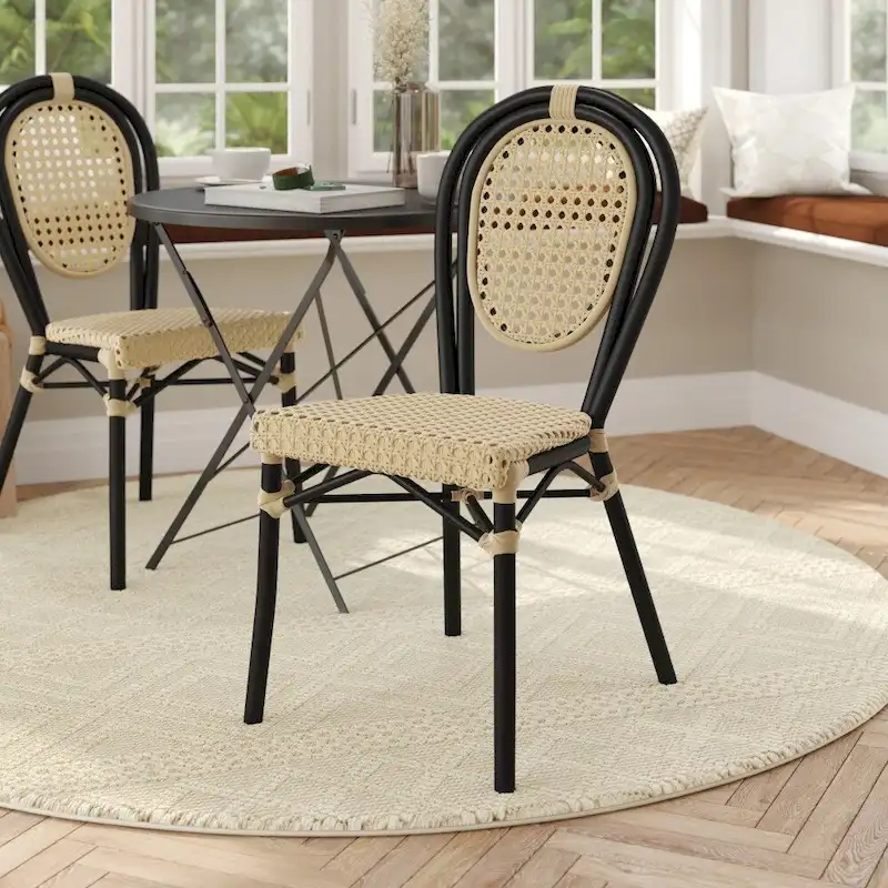 All-Weather Commercial Paris Chair with Metal Frame - N/A