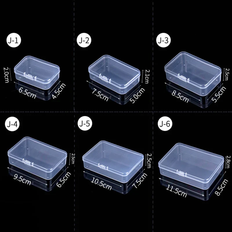 HULIANFU Mini Boxes Rectangle Clear Plastic Jewelry Storage Case Container Packaging Box for Earrings Rings Beads Collecting Small Items - Deanwangkt