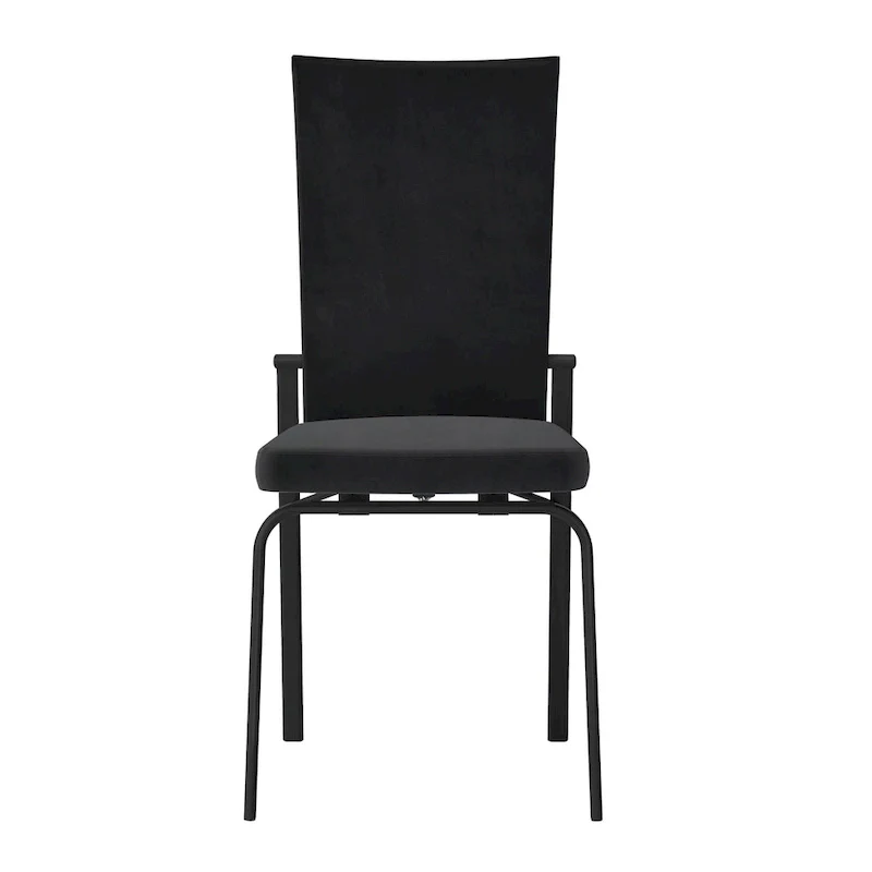 Somette Monique Black Motion-back Side Chair, Set of 2, Fully Assembled