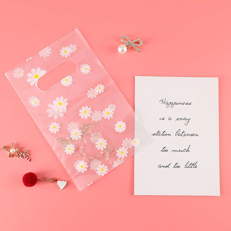 HULIANFU Small Plastic Bag for Jewelry/Earrings/Scarf/Socks Little Daisy Wedding Gift Bags Mini Packaging Bags for Business 25pcs/lot - Deanwangkt