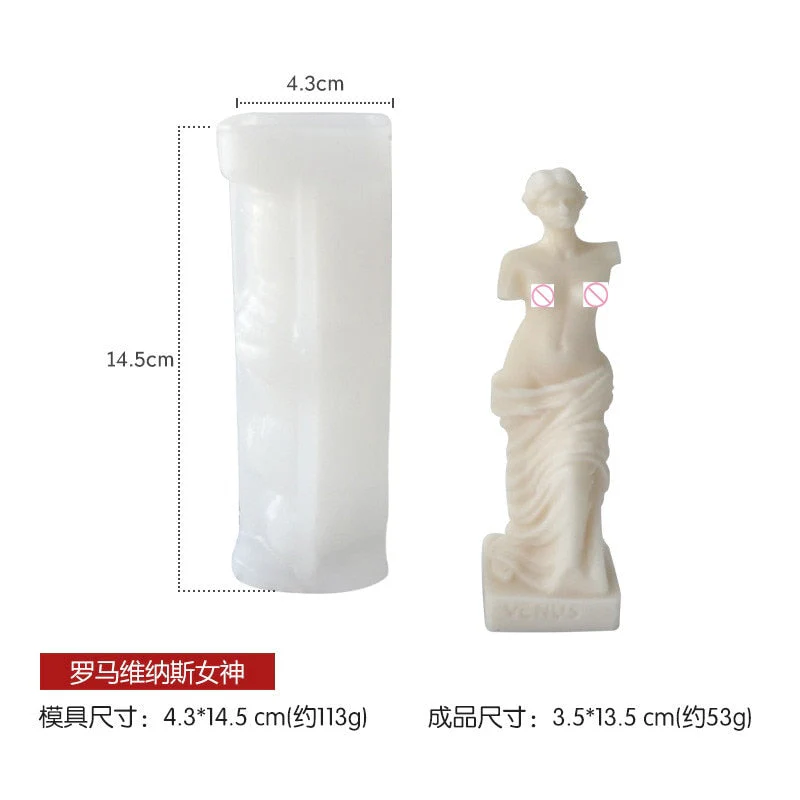 HULIANFU Vintage Roman Column Candle Mold DIY Portrait Scented Silicone Mold Venus Goddess Human Body Plaster Mold Candle Mold Making - Deanwangkt