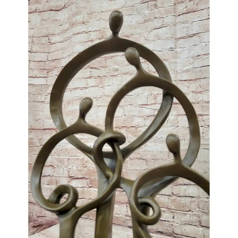 Mid Century Abstract Modern Family Genuine Solid Bronze By Braxton Sculpture