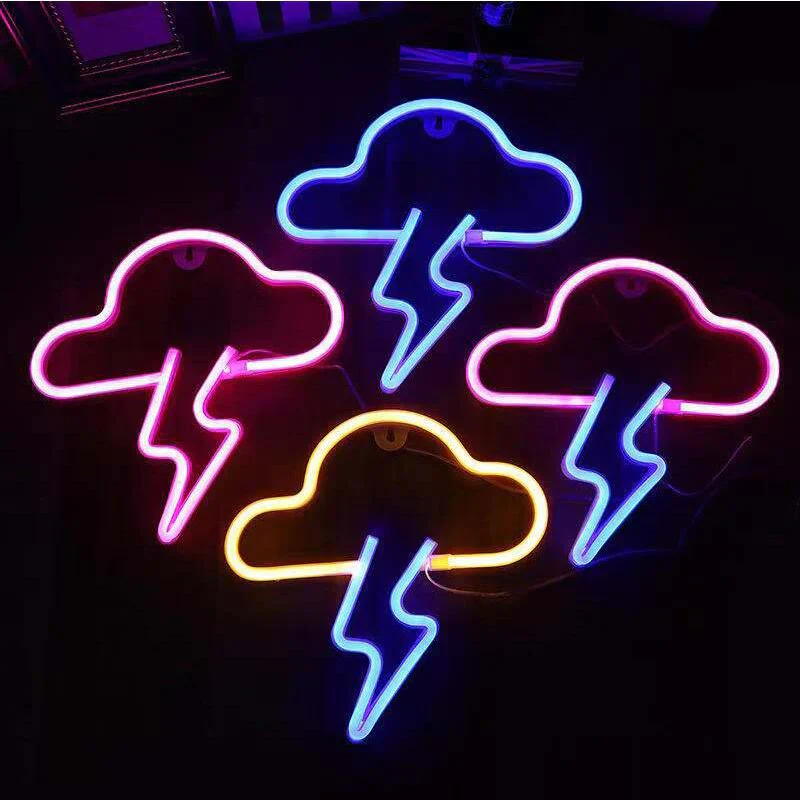 HULIANFU Night Ligh USB Powered Banana Cactus Pineapple Coconut Tree Love Popsicle Hello Rose Led Backplane Neon Lights for Bedroom Decor - Deanwangkt