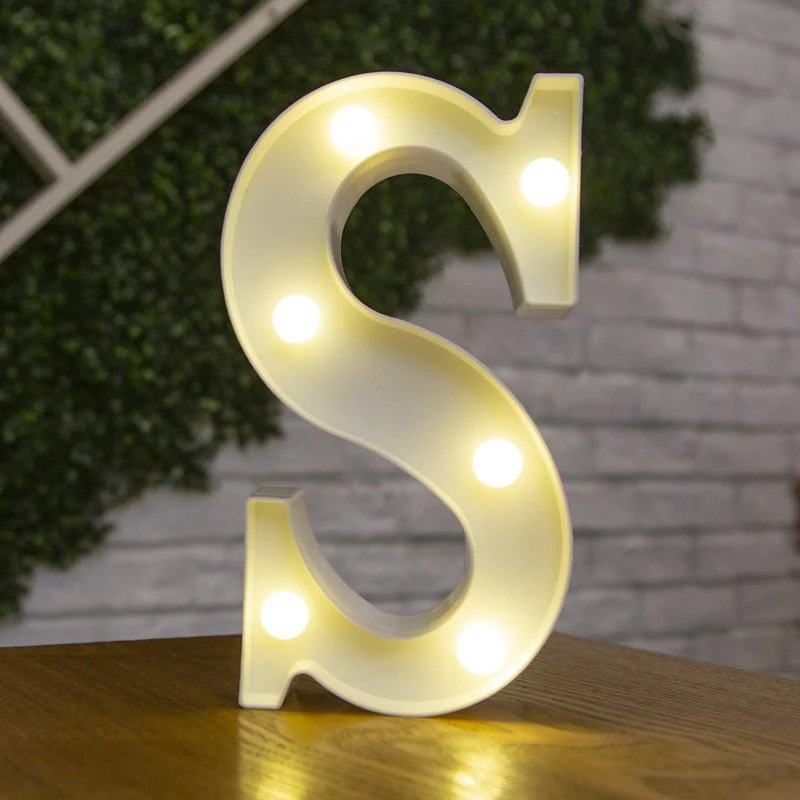 HULIANFU Luxury Alphabet Letter LED Lights Luminous Number Lamp  Battery Night Light for Home Wedding Birthday Christmas Party Decoration - Deanwangkt